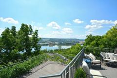 Enormous tiered deck overlooking the mighty Ohio. This location is an ideal location for anyone wanting to be close to downtown without being in the heart of Cincinnati. 15 minute walk to Eden Park, Cincinnati Playhouse in the Park, Holy Cross Immaculata Church, Mt Adams pubs, and a great dining experience at the Rookwood or Celestial Steak House.