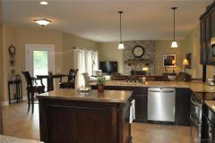 Large kitchen is also open to great room and also has a walk out to the patio.