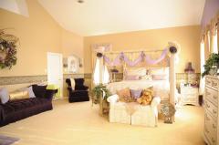 Master bedroom with full bath and walk in closet.