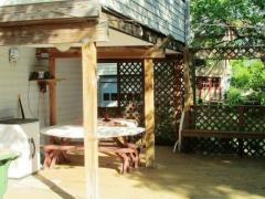 Enjoy eating out on the deck with plenty of seating.