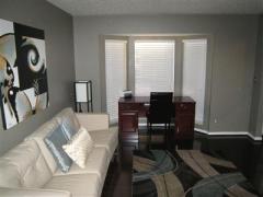Living room features a bay window