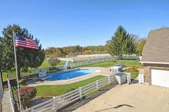 Includes pool equipment, newer liner & cover