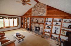 Cathedral Ceiling* Stone WB Fireplace* Built-In Shelves* Bright & Open