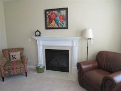 Cozy fireplace in the family room.