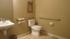 The bathroom is handicap accessible.