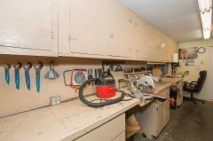Large workbench in oversized 2-car garage