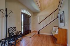 ...plus sidelights leading to a balcony staircase.