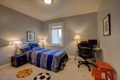...also has sizable closet and view of the woods!