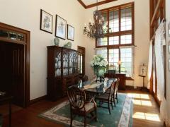 The formal dining room does not disappoint as the woodwork and details continue.