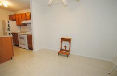 Dining room features ceiling fan for year round comfort