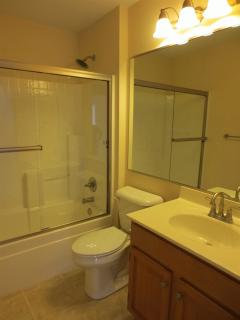 Full bath #2 has been updated with a new elongated commode, shower doors & brushed nickel fixtures!