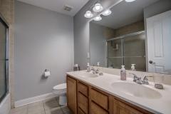 Hall bath boasts dual vanity