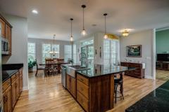 Chef's dream kitchen with large granite island
