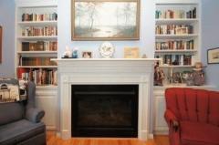 Built-in bookcases flank the Gas fireplace making this a focal point of the Living Room.