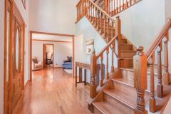 When you walk in to the foyer, to left is a spacious master suite. To the right is a large dining room.