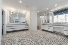 When classic meets modern the result is nothing short of perfection! The new master bath features heated floors - including the shower! Double wall mounted vanities plus a custom, recessed, remote control vanity mirror.