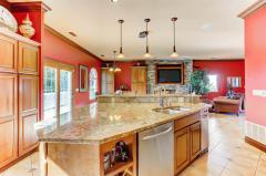Kitchen opens up to the Hearth Room