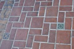 Entire front porch is covered in Rookwood Tile