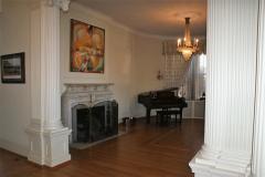 Marble Fireplace and large built-in window seat