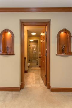 Step into the steam shower in the lower level.
