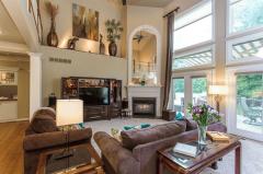There is a lot to see in this room! The view of the amazing exterior will definitely impress.